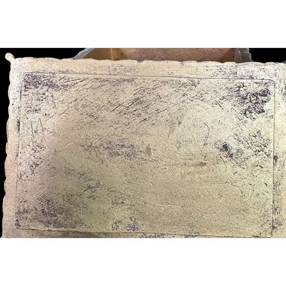 Ceramic Woven Gold Pineapple Top Knob Rectangle Jewelry Trinket Box 6” X 6” X 4” - Picture 9 of 10